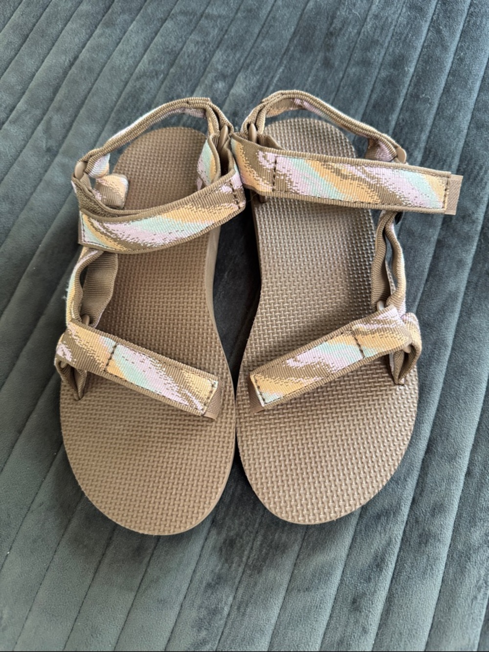 Teva Brown Sandals with Subtle Pink Accents